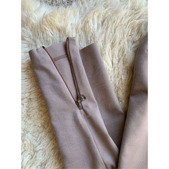 T by Alexander Wang Slim Stretch Pants with Ankle Zipper Beige Tan Size S - Picture 7 of 12